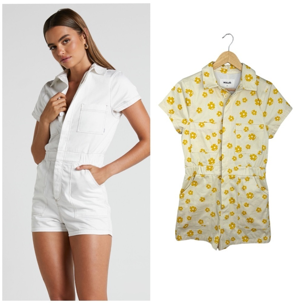 ROLLA'S White and Yellow Floral Jumpsuit